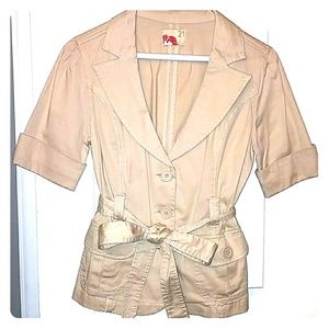 Forever 21 Khaki quarter sleeve belted jacket